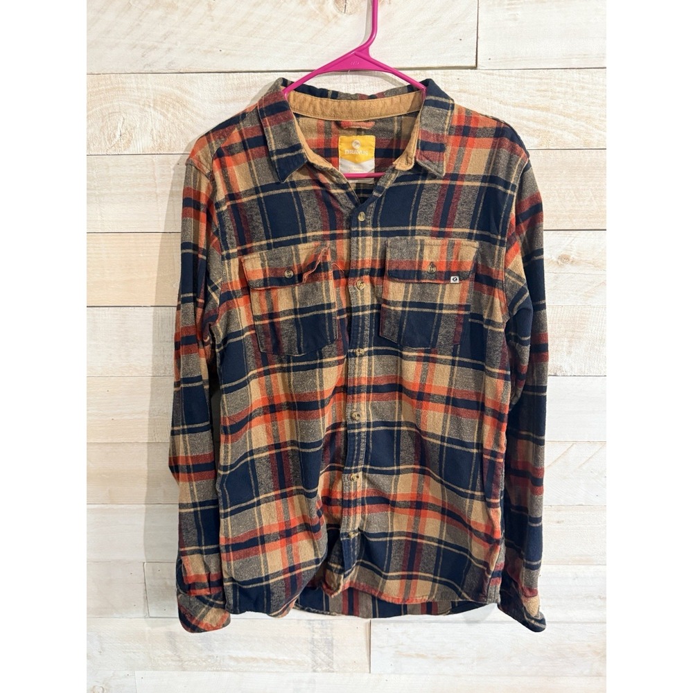 Dravus Long Sleeve Button Up Plaid Flannel Shirt Large